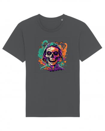 Vibrant Halloween Skull: Spooky and Colorful Delight! Anthracite