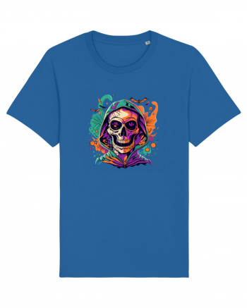 Vibrant Halloween Skull: Spooky and Colorful Delight! Royal Blue