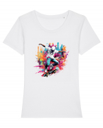 Skater  Guy  Tricou mânecă scurtă guler larg fitted Damă Expresser