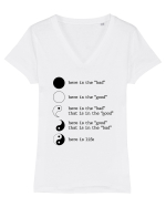 Life Tricou mânecă scurtă guler V Damă Evoker