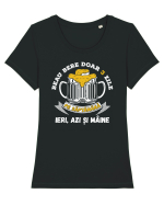 pt iubitorii de bere - Beau bere doar 3 zile pe saptamana Tricou mânecă scurtă guler larg fitted Damă Expresser