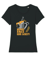 pt iubitorii de bere - Bine faci bere gasesti Tricou mânecă scurtă guler larg fitted Damă Expresser