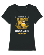 pt iubitorii de bere - Degustator de bere, lucrez gratis Tricou mânecă scurtă guler larg fitted Damă Expresser