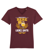 pt iubitorii de bere - Degustator de bere, lucrez gratis Tricou mânecă scurtă guler V Bărbat Presenter