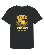 pt iubitorii de bere - Degustator de bere, lucrez gratis Tricou mânecă scurtă guler larg Bărbat Skater