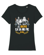 pt iubitorii de bere - Sa fie bere ca sa nu fie rau Tricou mânecă scurtă guler larg fitted Damă Expresser