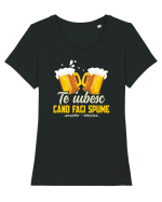 pt iubitorii de bere - Te iubesc cand faci spume Tricou mânecă scurtă guler larg fitted Damă Expresser