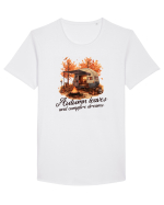 Autumn leaves, campfire dreams Tricou mânecă scurtă guler larg Bărbat Skater