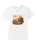 Fall in love with the colors of autumn Tricou mânecă scurtă guler V Bărbat Presenter