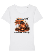 Find yourself in autumns beauty Tricou mânecă scurtă guler larg fitted Damă Expresser