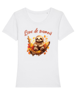 Lene de toamnă Tricou mânecă scurtă guler larg fitted Damă Expresser