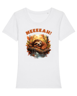 Neeeah Tricou mânecă scurtă guler larg fitted Damă Expresser