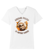 Răspund pozitiv la vibrațiile toamnei Tricou mânecă scurtă guler V Bărbat Presenter