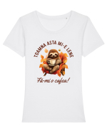 Toamna asta mi-e lene Tricou mânecă scurtă guler larg fitted Damă Expresser