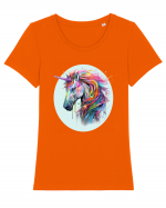 Unicorn Dream Tricou mânecă scurtă guler larg fitted Damă Expresser