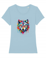 Dream Wolf Tricou mânecă scurtă guler larg fitted Damă Expresser