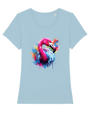 Flamingo splash Sky Blue