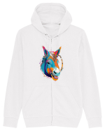 Vibrant Equine Spirit: Colorful Donkey Hanorac cu fermoar Unisex Connector