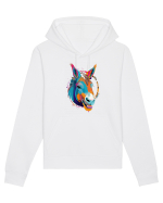 Vibrant Equine Spirit: Colorful Donkey Hanorac Unisex Drummer