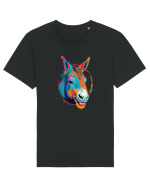 Vibrant Equine Spirit: Colorful Donkey Tricou mânecă scurtă Unisex Rocker