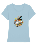 Piano Concert Tricou mânecă scurtă guler larg fitted Damă Expresser