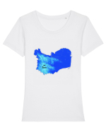 Tulcea County Map Tricou mânecă scurtă guler larg fitted Damă Expresser