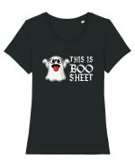 This Is Boo Sheet Bull Shit Funny Tricou mânecă scurtă guler larg fitted Damă Expresser