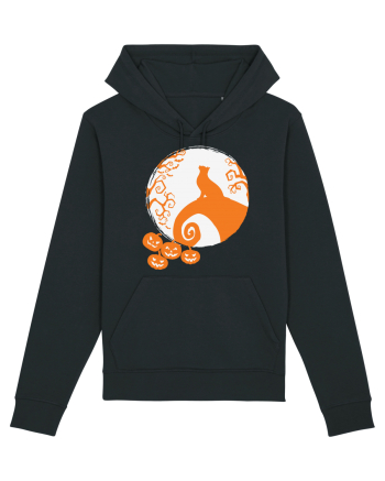 Top Cat And Moon Halloween Black