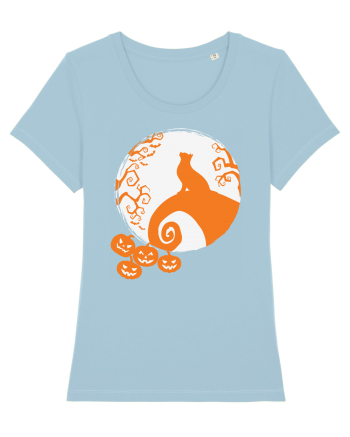 Top Cat And Moon Halloween Sky Blue