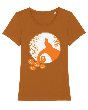 Top Cat And Moon Halloween Roasted Orange
