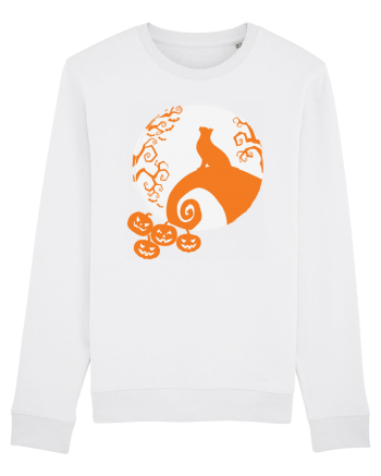 Top Cat And Moon Halloween White