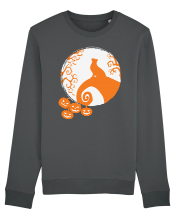 Top Cat And Moon Halloween Anthracite