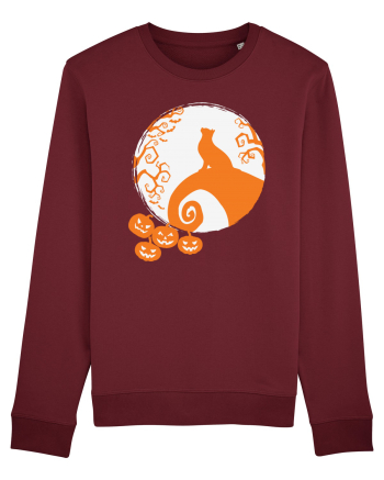 Top Cat And Moon Halloween Burgundy