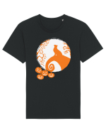 Top Cat And Moon Halloween Tricou mânecă scurtă Unisex Rocker