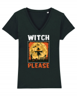 Witch Please Halloween Tricou mânecă scurtă guler V Damă Evoker