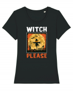 Witch Please Halloween Tricou mânecă scurtă guler larg fitted Damă Expresser
