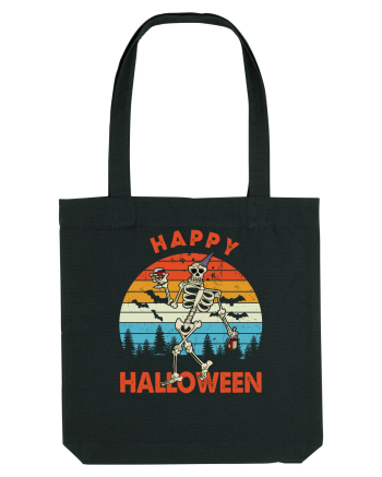 Happy Halloween Funny Drunk Skeleton Black