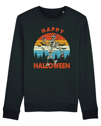 Happy Halloween Funny Drunk Skeleton Bluză mânecă lungă Unisex Rise
