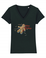 Happy Halloween Voodoo Puppet Tricou mânecă scurtă guler V Damă Evoker