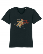 Happy Halloween Voodoo Puppet Tricou mânecă scurtă guler V Bărbat Presenter
