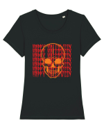 Happy Halloween Skull Funny Skeleton Tricou mânecă scurtă guler larg fitted Damă Expresser