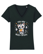 Purrfectly Spooky Tricou mânecă scurtă guler V Damă Evoker
