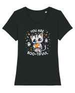 Purrfectly Spooky Tricou mânecă scurtă guler larg fitted Damă Expresser