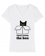 Think outside the box Tricou mânecă scurtă guler V Damă Evoker