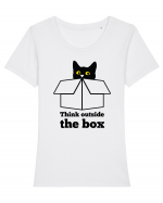 Think outside the box Tricou mânecă scurtă guler larg fitted Damă Expresser