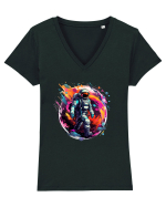 Astronaut - cosmic exploration Tricou mânecă scurtă guler V Damă Evoker