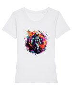 Astronaut - cosmic exploration Tricou mânecă scurtă guler larg fitted Damă Expresser
