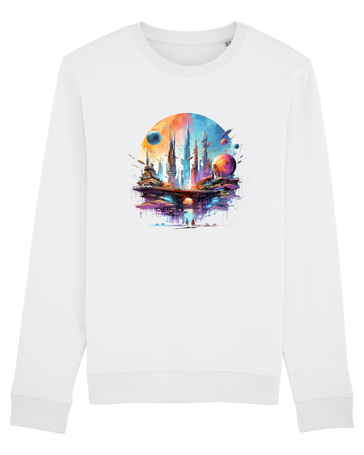 Bluză mânecă lungă Unisex Rise White