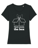 Think outside the box Tricou mânecă scurtă guler larg fitted Damă Expresser