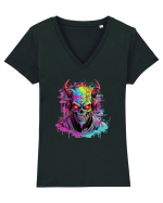 Demon Meloman Tricou mânecă scurtă guler V Damă Evoker
